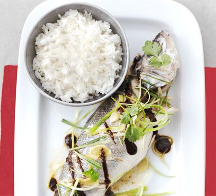 Steamed sea bass with black bean sauce