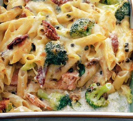 Italian broccoli & salmon bake