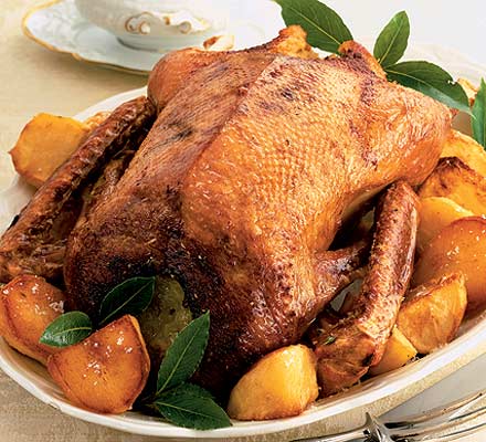 Roast goose with potato & stuffing