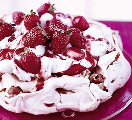 Scrumptious strawberry pavlova