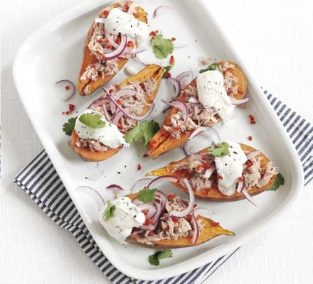 Tuna sweet potato jackets