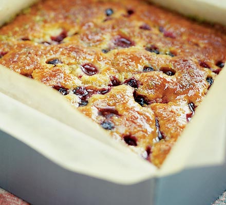 Raspberry & blueberry lime drizzle cake