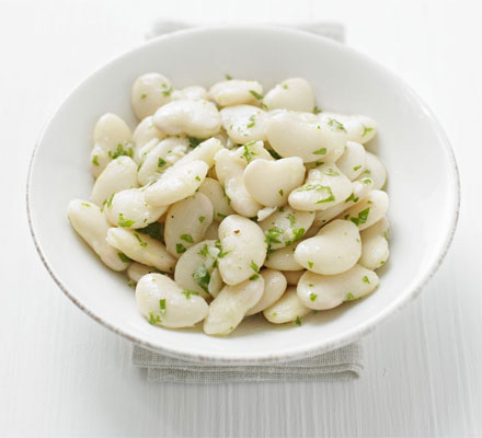 Hot butter bean salad with lemon