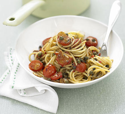 Cherry tomato & caper spaghetti