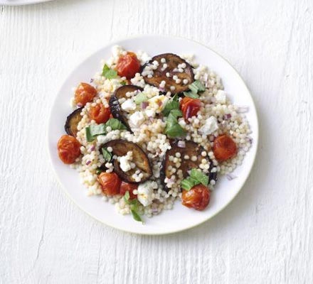 Giant couscous & aubergine salad