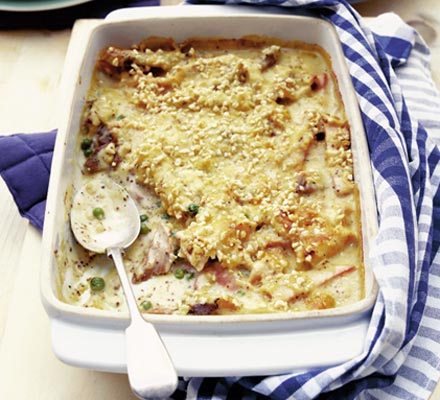 Sherried turkey & ham bake