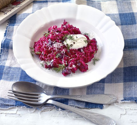 Creamy beetroot risotto