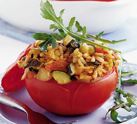 Risotto-stuffed tomatoes