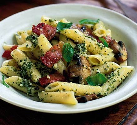 Bacon & mushroom pasta