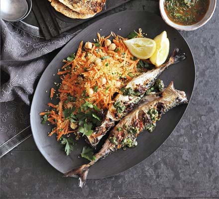 Chermoula-marinated mackerel