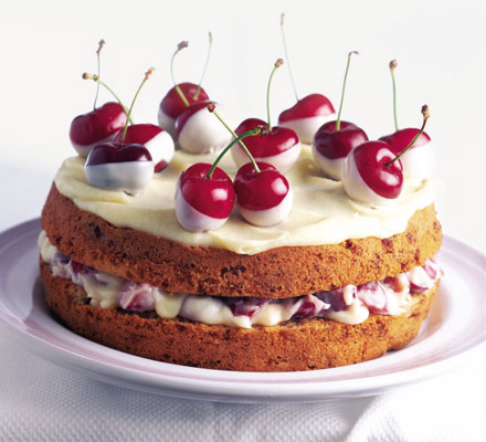 Chocolate dipped cherry cake