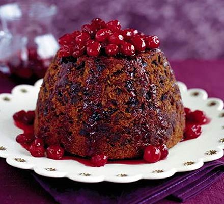 Cranberry, maple & pecan pudding