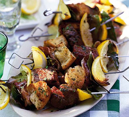 Steak & prosciutto skewers with sage & thyme