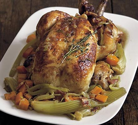 Chicken with braised celery & cider