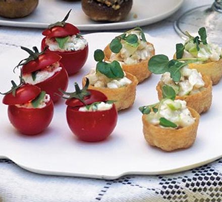 Goat’s cheese-stuffed tomatoes