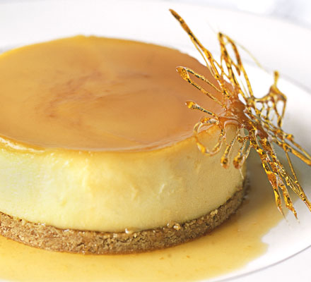 Orange crème caramel cheesecakes