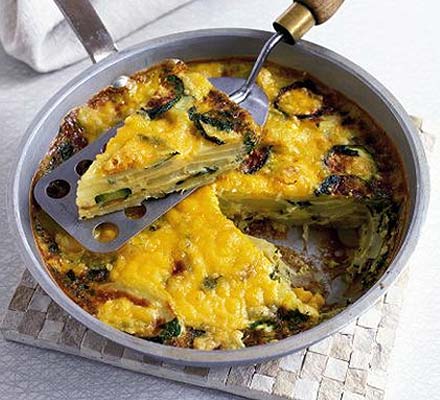 Courgette, potato & mint frittata