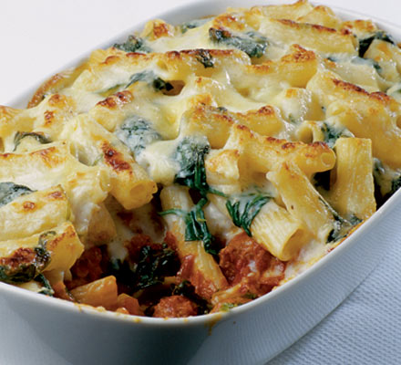 Rigatoni sausage bake