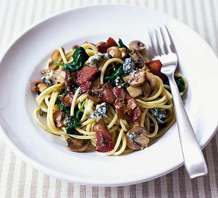 Creamy mushroom spaghetti