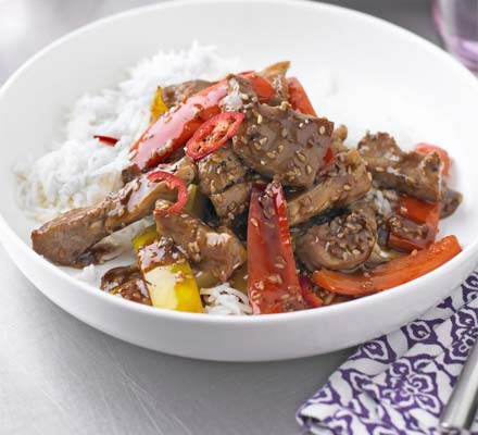 Hot & sour pork & pepper stir-fry