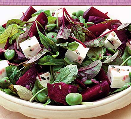 Beetroot, bean & feta salad