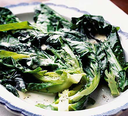 Spring greens with black pepper & crème fraîche