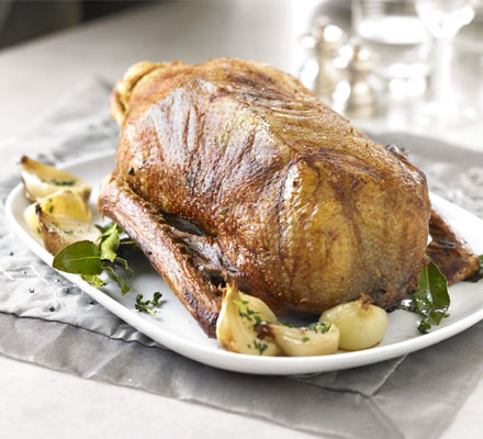 Classic roast goose with cider gravy