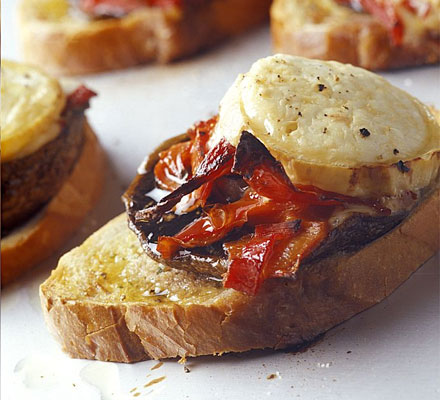 Stuffed mushroom bruschettas