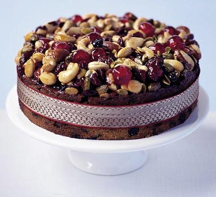 Jewelled fruit, nut & seed cake