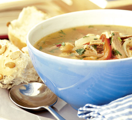 Perky turkey soup