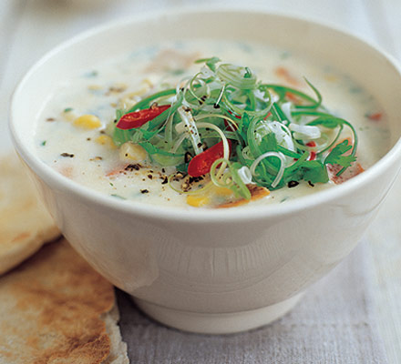 Spiced pepper & corn soup