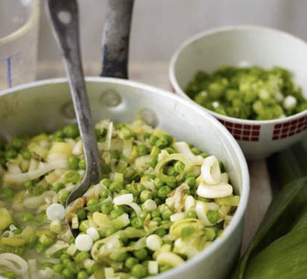 Buttered peas & leeks