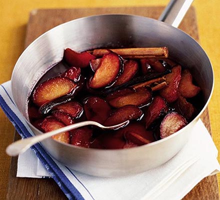 Poached plums