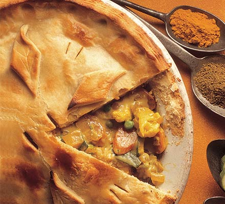 Curried vegetable pie