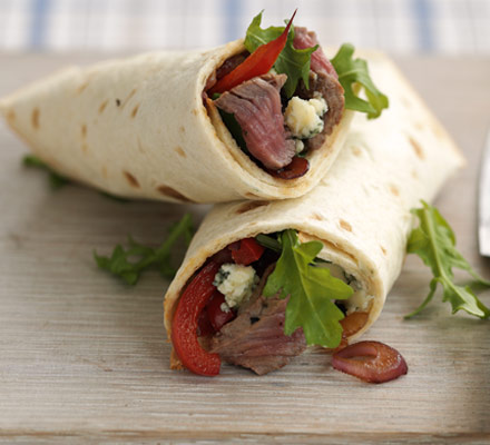 10-minute steak & blue cheese wrap