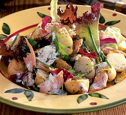 Warm trout salad with dill & lemon