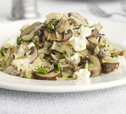 Lemony mushroom pilaf