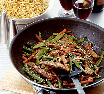 Stir-fried beef with hoisin sauce