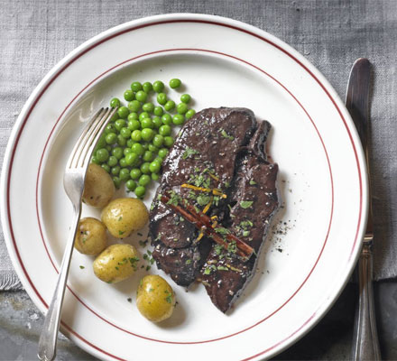 Venison steak with Port sauce