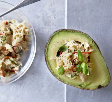 Crab-stuffed avocados