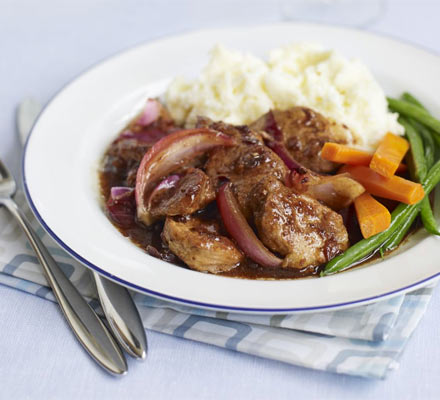 Sticky pork with cranberries