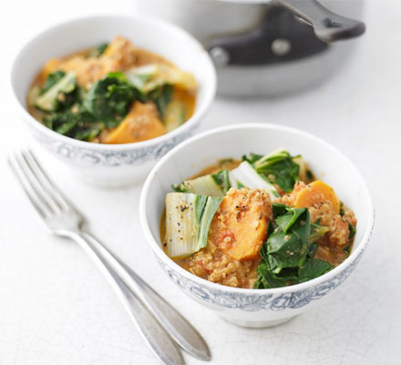 Chard, sweet potato & peanut stew