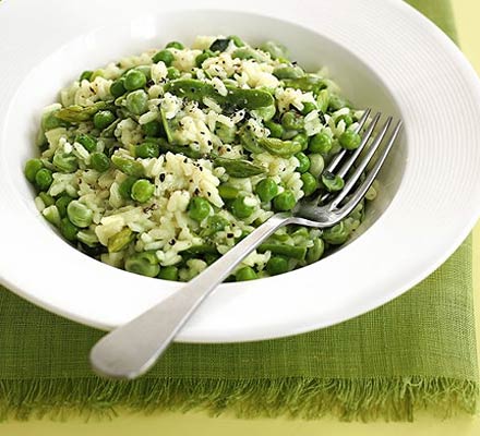 Microwave risotto primavera