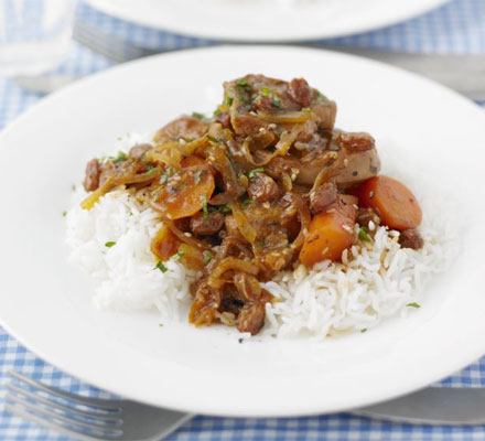 Pork ragout with carrots & cumin