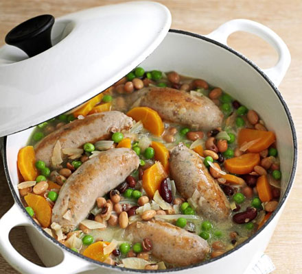 Bean & bangers one-pot