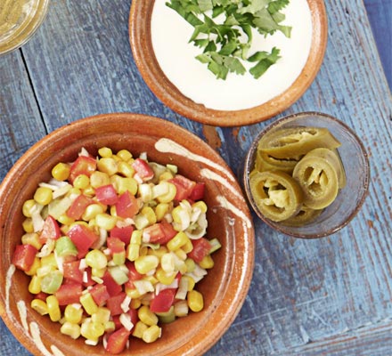 Crunchy corn & pepper salsa