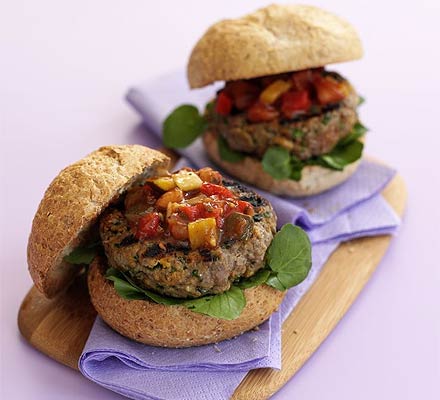 Beef & salsa burgers