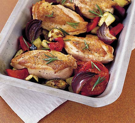 Roasted ratatouille chicken