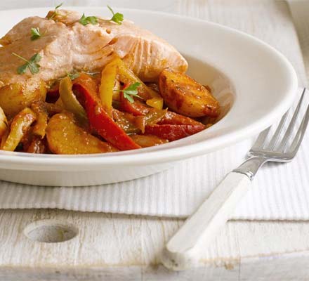 Basque-style salmon stew