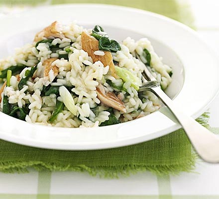 Smoked mackerel risotto